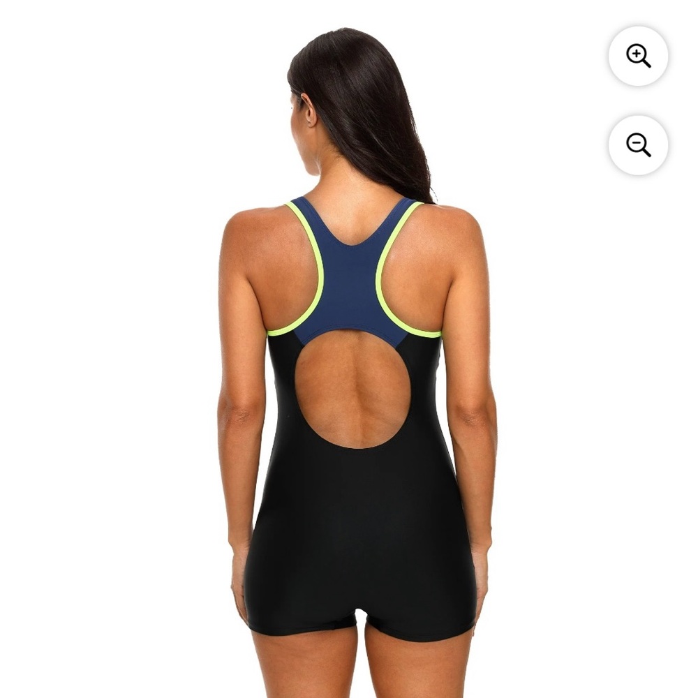 Charmo  Womens Swimsuit one piece tank sporty Size L modest